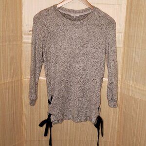 IRIS Womens Grey Soft Tunic Lace Up Detail Sweatshirt Small